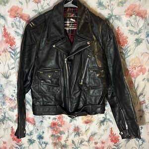 Vintage Men's Black Leather Jacket